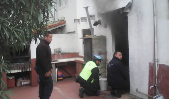 Ciclistas de la Direccin de Seguridad controlaron incendio